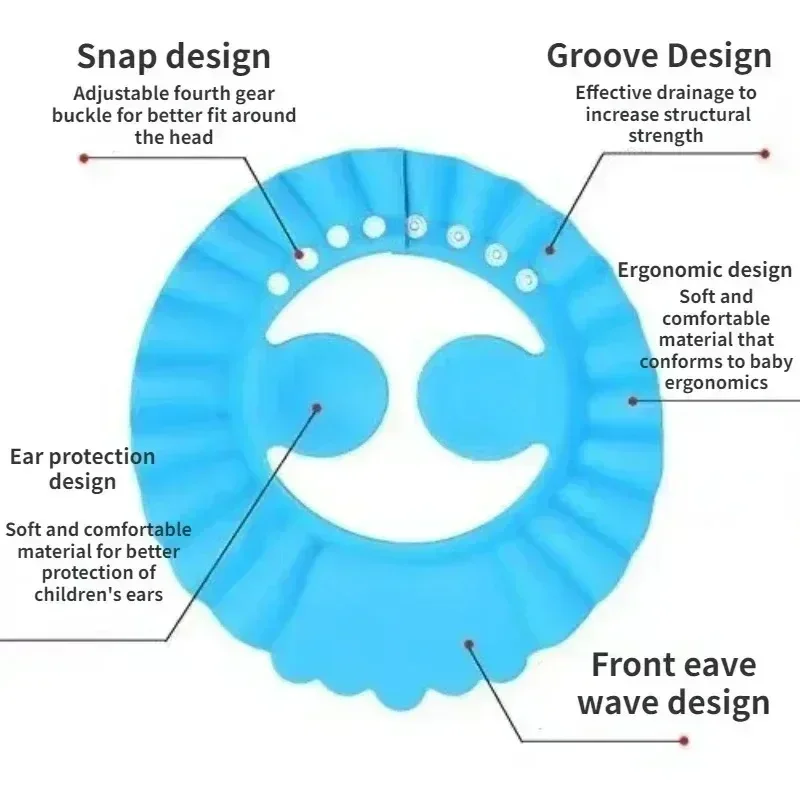 واقي حمام لحماية العين قابل للتعديل ، واقي غسيل الشعر ، قبعة الشامبو ، قبعات استحمام الطفل ، آمنة ، مقاومة للماء ، طفل ، أطفال