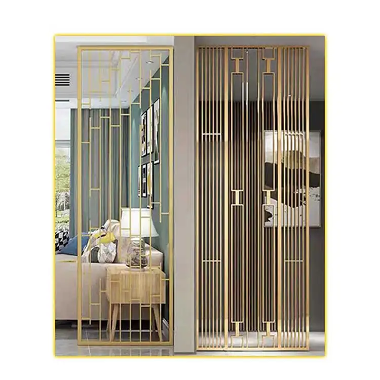 Stainless Steel Laser Cut Panel Screen Room Divider with Custom Surface Treatment for Home Decor