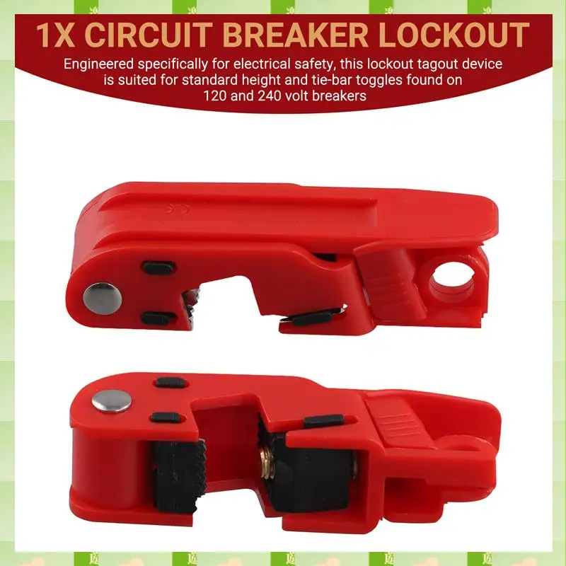2025 Red Electrical Box Circuit Breaker Lockout, Tagout Breaker Box Lock For Standard Single And Double Toggles, Red Electrical B