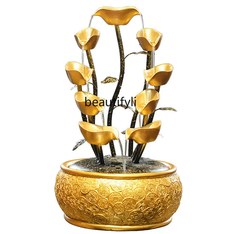 

yj Pachira Macrocarpa Flowing Water Ornaments Fengshui Wheel Lucky Front Desk Bar Counter Cornucopia