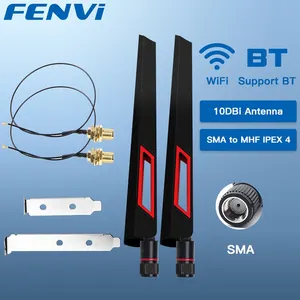 Set Antena FENVI 2PcsX10Dbi Kartu WiFi AX210 NGFF Kabel Ekstensi M. 2 MHF2 Pita Ganda 2.4/5GHz ke RP-SMA Wi-Fi untuk AX210 / AX200NGW 10 antena wifi pita ganda penjualan terbaik - №