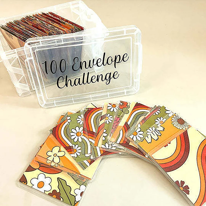 100 Envelope Challenge Box Set, Easy And Fun Way To Save $10,000 Money, Envelopes Money Saving Challenge, Savings Challenges