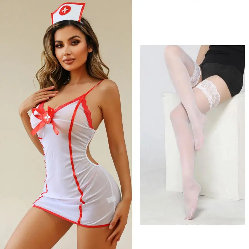 女性のセクシーなランジェリーナース制服コスプレドレスいたずらドクター衣装パジャマベビードールエキゾチックな衣装