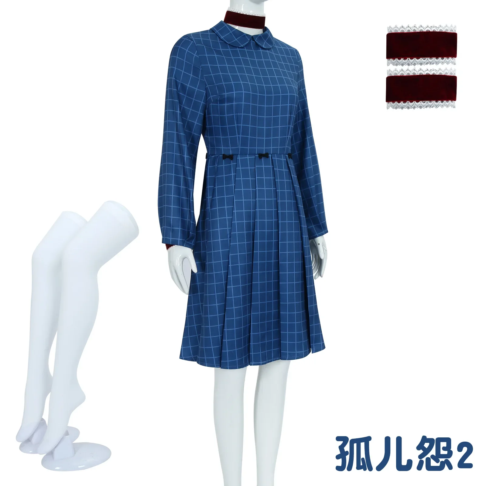 Newly Scary Movie Orphan Esther Coleman Cosplay Costume Blue Plaid Dress Leena Klammer Season 3 Halloween Party Women Girls Cos