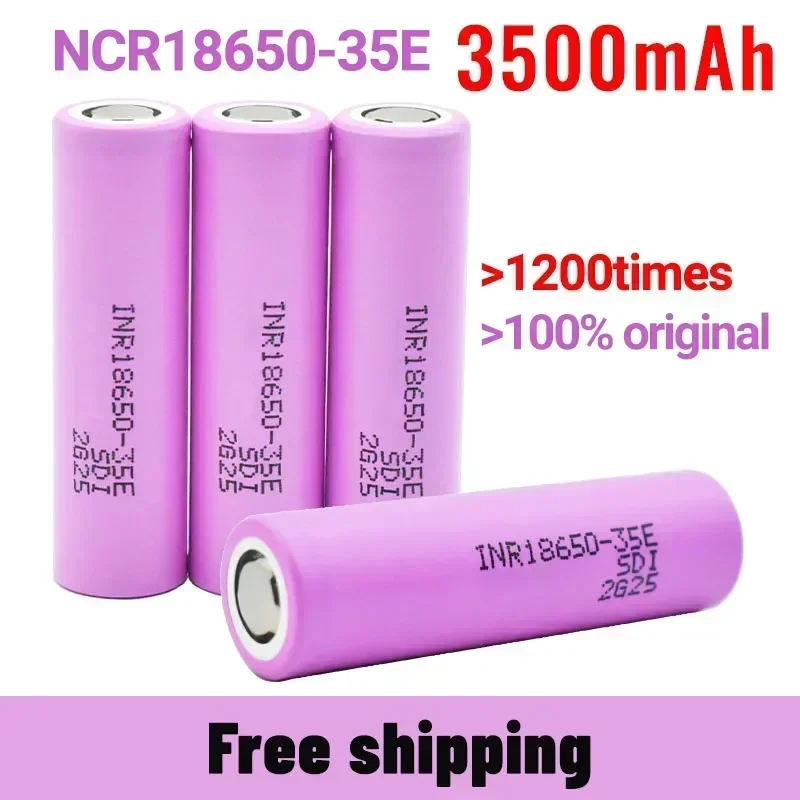 100% originale 2024New Bestseller 18650 3500Mah 25A Scarica INR18650 35E 1-100PCS 3.7V Li-Ion Batteria al ricaricabile + Spedizione gratuita