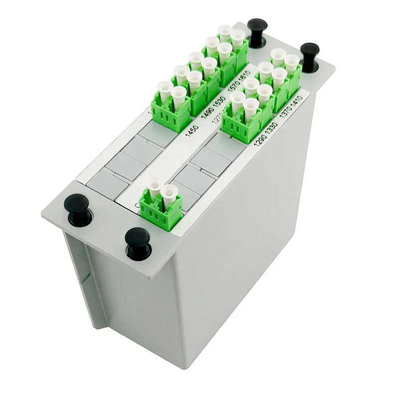 Proveedor de servicio de Internet Módulo de casete Caja de plástico Fibra MUX de 18 canales CWDM con conector personalizado LC APC