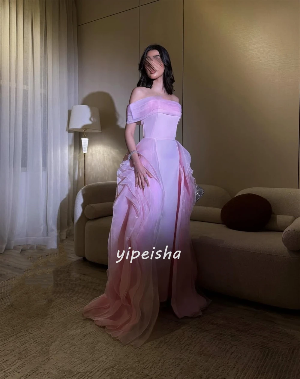 Индивидуальные высококачественные элегантные джерси со складками и рюшами, прямые длинные платья с открытыми плечами, платья для особых случаев на заказ, современный стиль