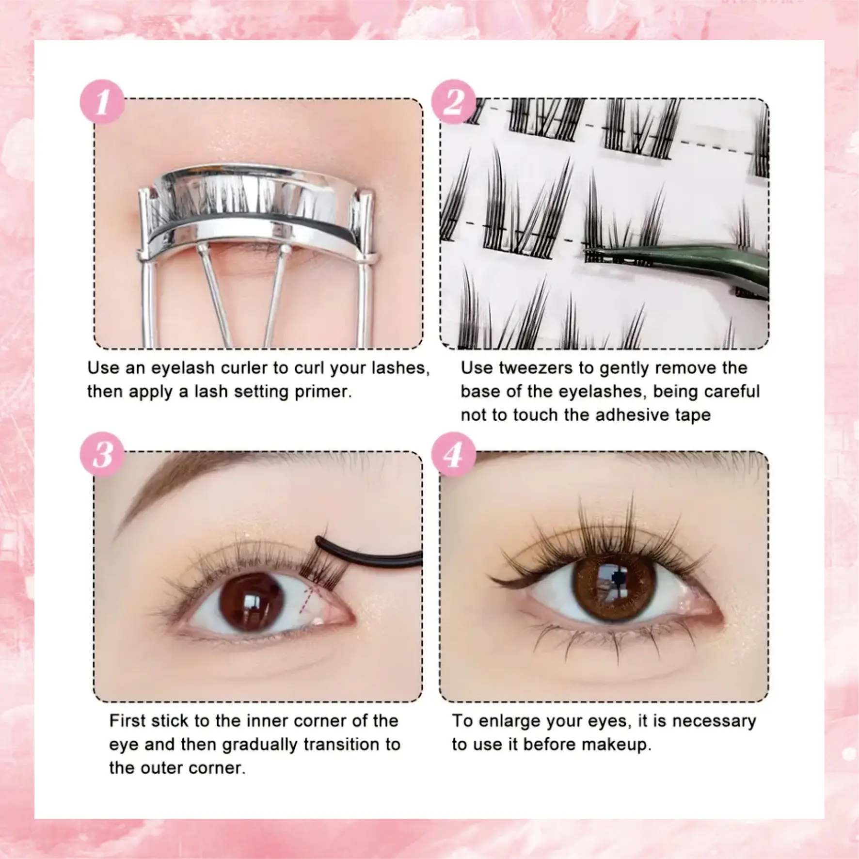Self-Adhesive Eyelashes, 120 Pieces, Curled False Eyelashes Suitable for Beginners, Easy to Wear, Glue-Free False Eyelashes, Length 11Mm-13Mm, Naturally Curled for a Gorgeous Look, Suitable for Daily Wear and Parties