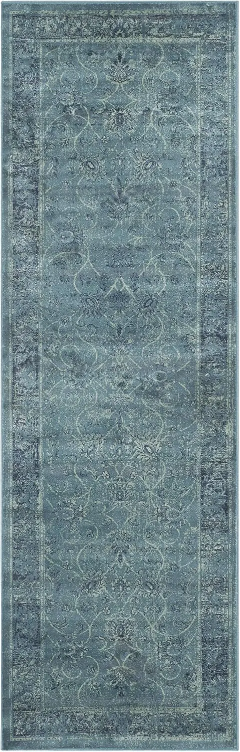 

Коврик Safavieh Vintage Collection Runner — 2 фута x 9 дюймов, бирюзовый и мультипликационный, восточный состаренный вискозный дизайн, идеально подходит для высоких