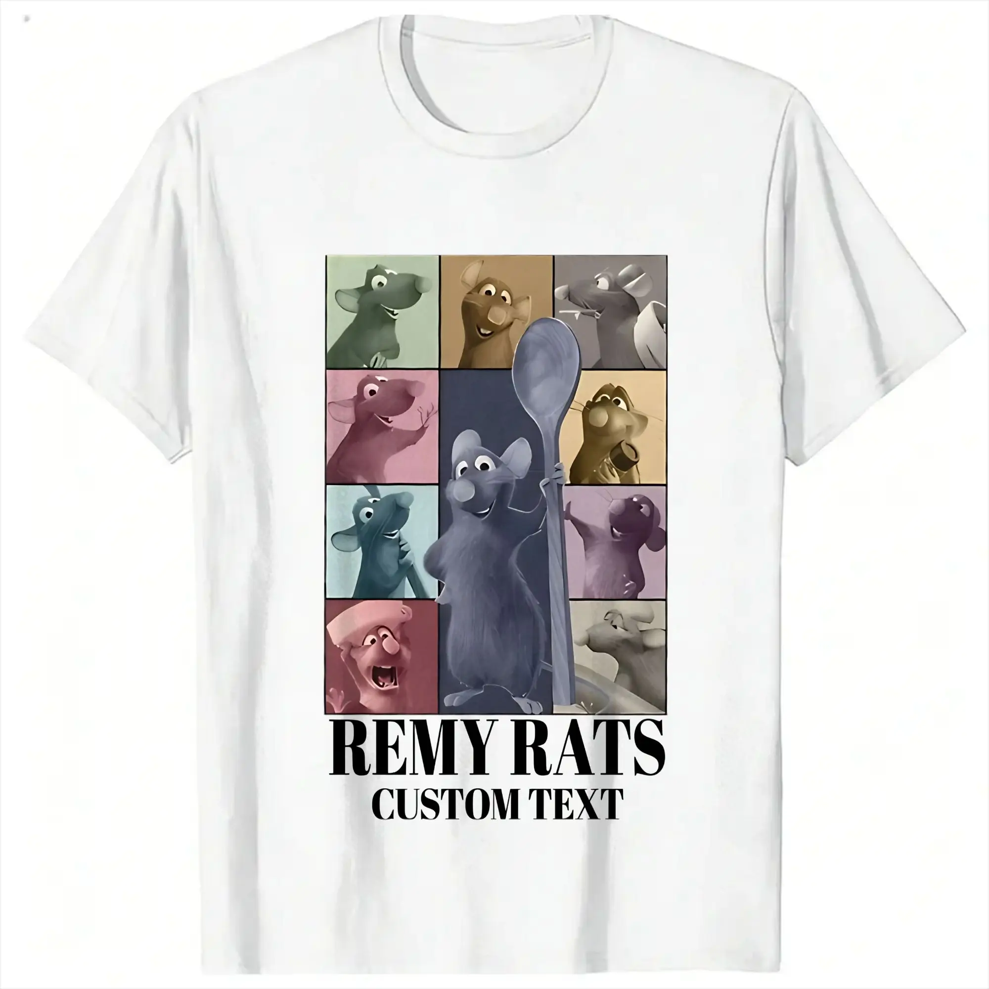 Ratatouille Men T Shirt  Casual Tee Shirt Short Sleeve Crewneck T-Shirts Pure Cotton Plus Size Clothes