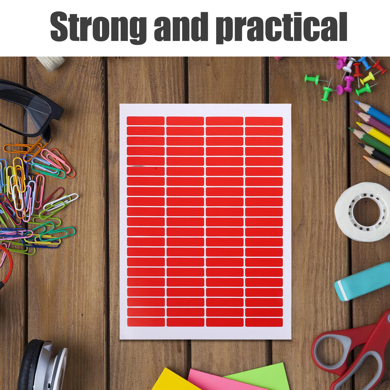 20Sheets Waterproof Material Labels Rectangular Color Coding Labels Self-Adhesive for Office School File Folder Name Tags