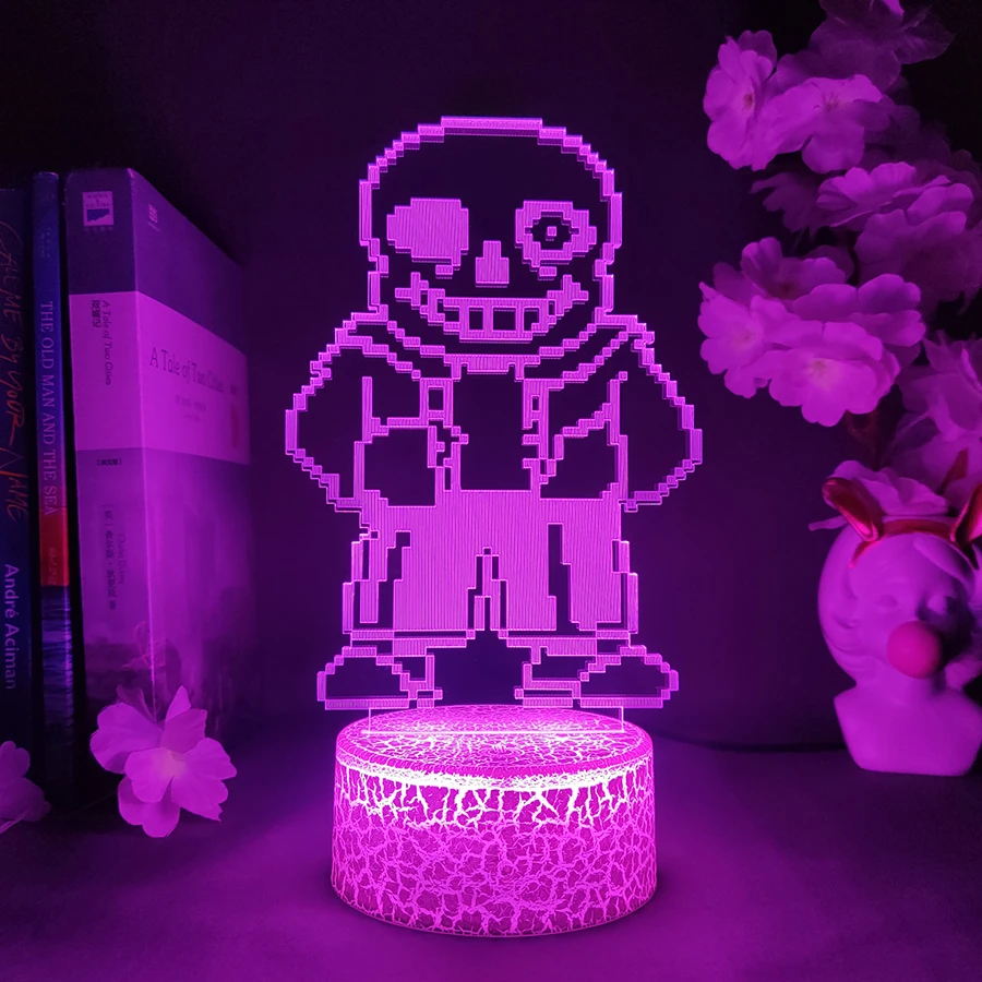 Undertale Anime Lamp Cute Room Decor RGB Table Light Houses Decoration Undertale Sans LED Nightlight for Children Birthday Gifts