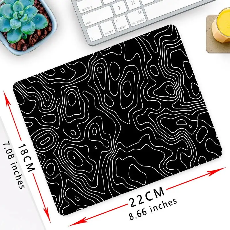 Esports Gamer Mouse Pad Topographic Mousepad White Black Control Strata Liquid Mausepad Gaming Keyboard Accessories Desk Mat XXL