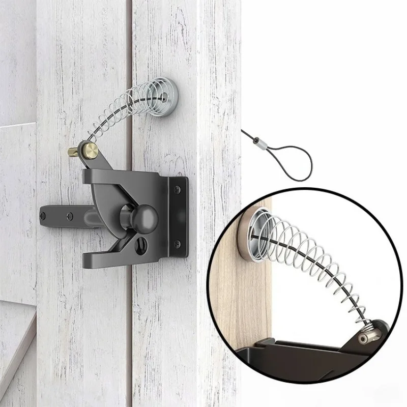 مجموعة واحدة - مجموعة من مفصلات مزلاج زنبركية لبوابة السياج الأمريكية مع حبل سلك فولاذي ملحقات الأجهزة المقاومة للصدأ شديدة التحمل