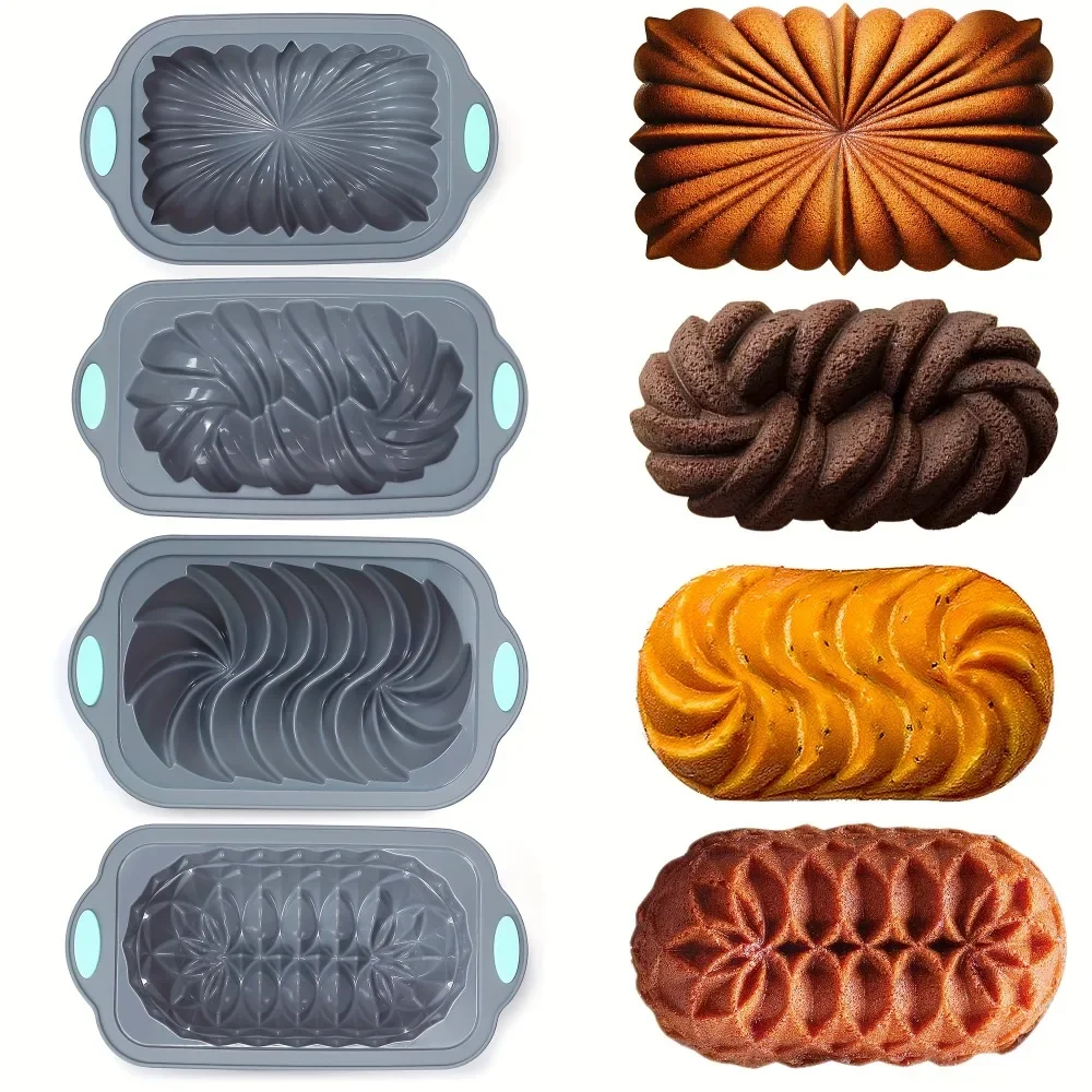 Silicone Bakeware Lotus Spiral Braided Classic Pattern Cake Baking Pans DIY Cake Chocolates Muffins Moulds Kitchen Baking Tools