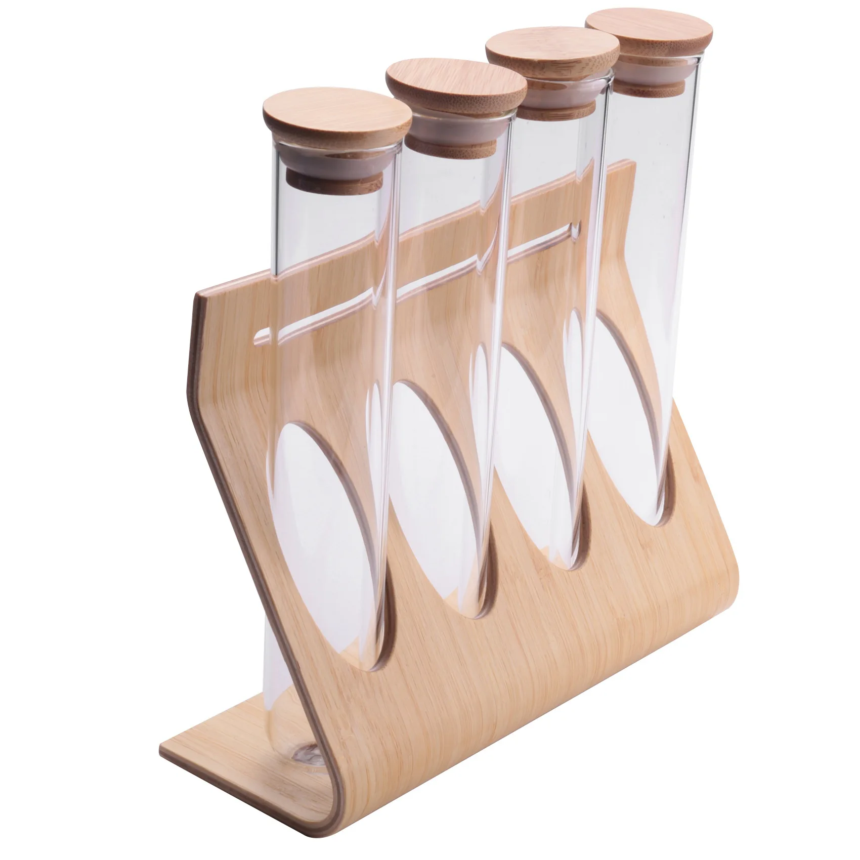 

B52C деревянные кофейные зерна, чайная витрина, подставка, стеклянная пробирка, герметичное хранение, декоративные украшения, канистра для круп для бариста