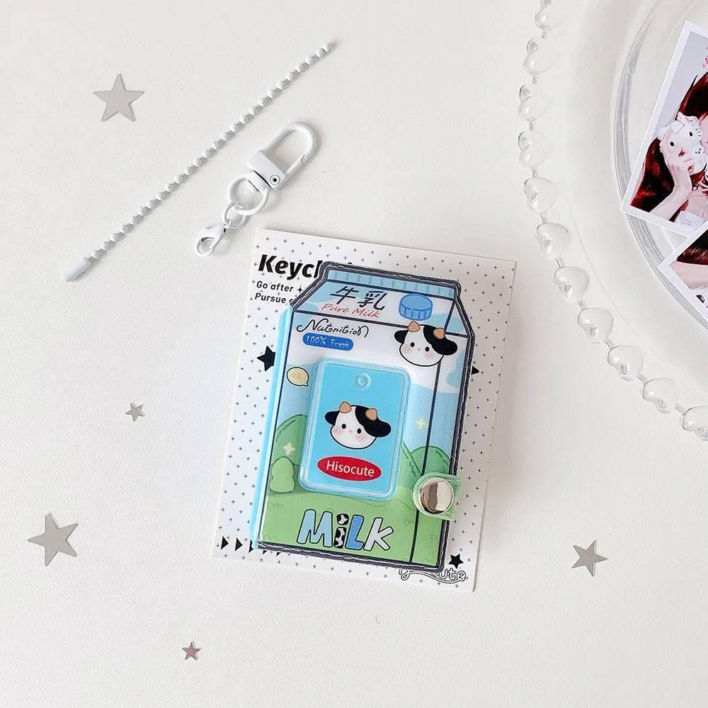 1 Inch Photocard Binder Album PVC with Keychain Mini Photo Album 32 Pockets Sweet Kpop Photo Card Book Holder Backpack Decor