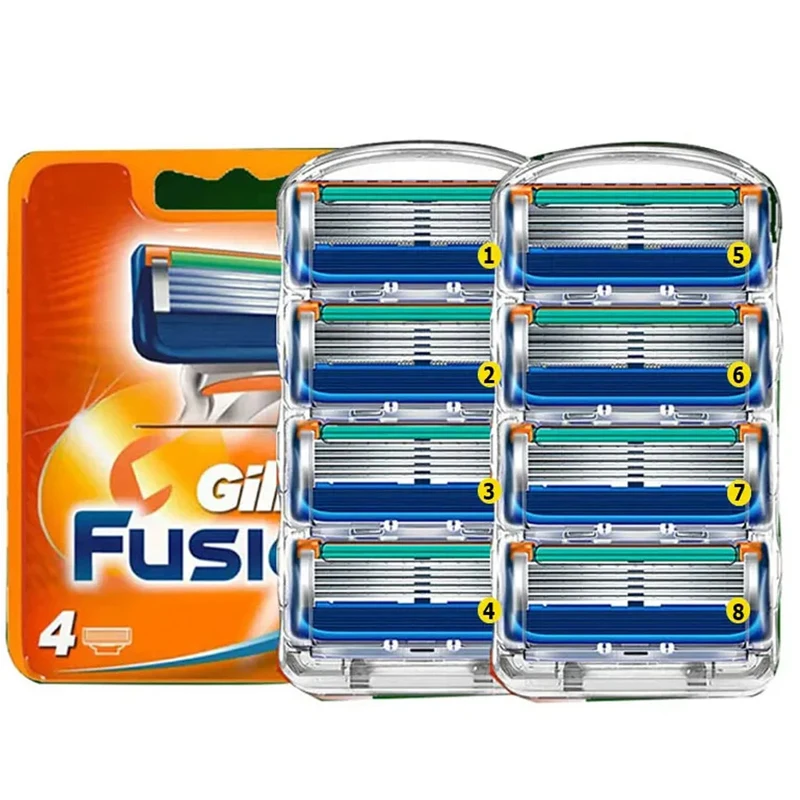 16/12/8/4pcs High Quality 5-ply Razor Manual Shaving Blades Men Face Shaving Razor Replacement Cutter Heads & Razor Holders Sets