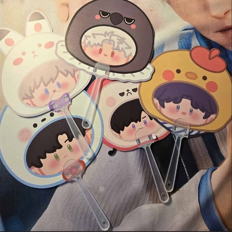 5 pezzi Gioco Love and Deepspace Simpatico ventaglio a mano Xavier Zayne Rafayel Ralayo Sylus Caleb Summer PVC Fan Disk Regalo creativo per feste