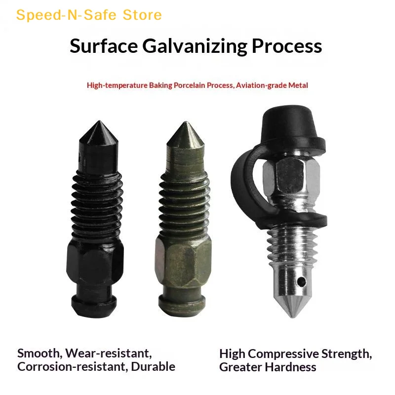 Motorcycle Brake Pump Caliper Exhaust Screw with Dust Cap 1Set Rust Proof for Moped Scooter Repair Accessory Kit