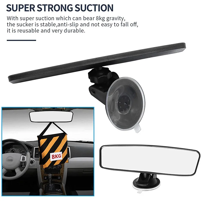 مرآة الرؤية الخلفية للسيارة قابلة للتعديل 360 أجزاء الرؤية الخلفية للسيارة البانورامية مع كوب شفط لتزيين السيارة وإكسسوارات السيارات الداخلية #3