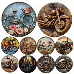 Round Metal Aluminum Sign Art Painting Wreath Decorative Plates Entrance Decor Gift Mask Theme For Bar Club Home Room Wall Decor