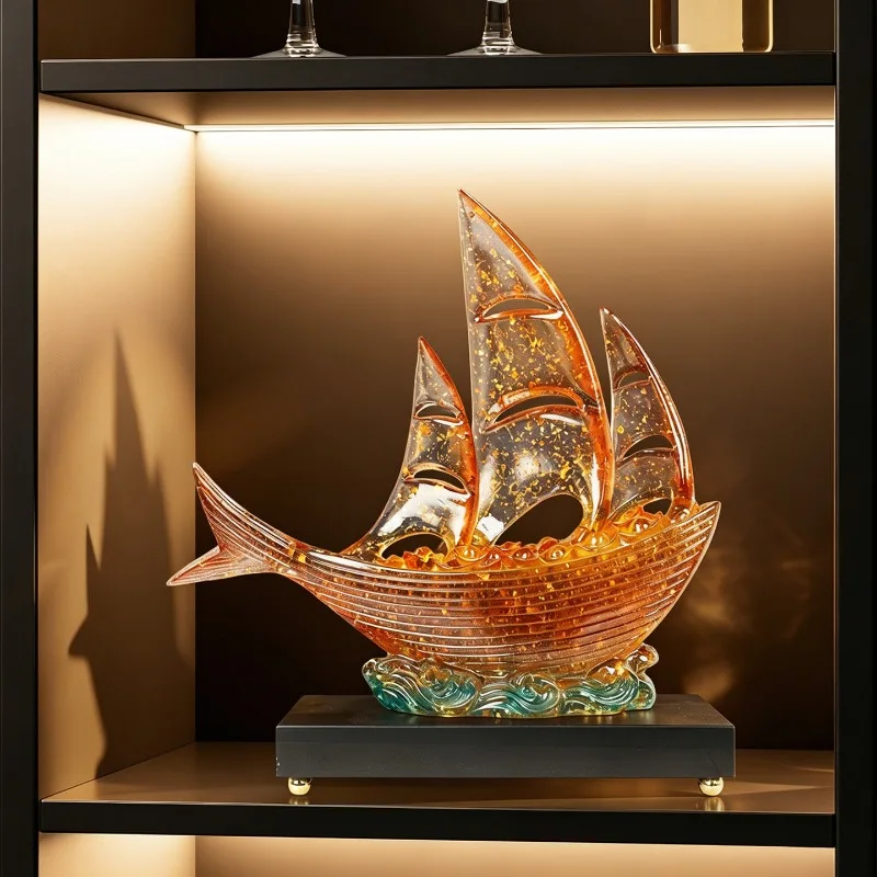 Modern Abstract Art Plain Sailing Sculpture Decoration Living Room TV Cabinets Wine Cabinet Statuette Decorations Gifts Crafts