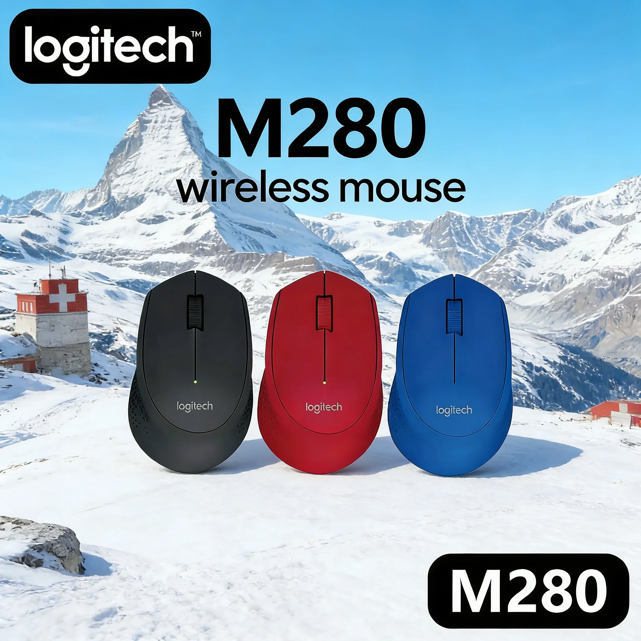 

Logitech M280 Ergonomic Wireless Mouse 10m Range 1000 DPI 18-Month Battery Life Plug And Play for Office And Home Use Compatible