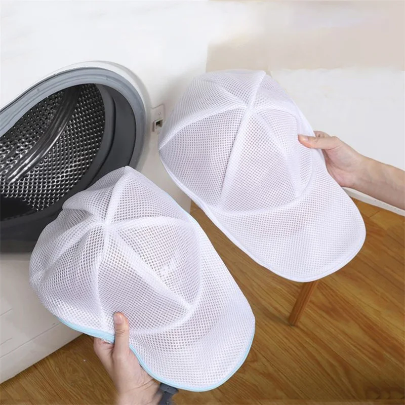 1 PC Hat Wash Protector Baseball Cap Cleaner Laundry Bag Wash Hat Bag Washing Machine Mesh Bag Household Cleaning Supplies