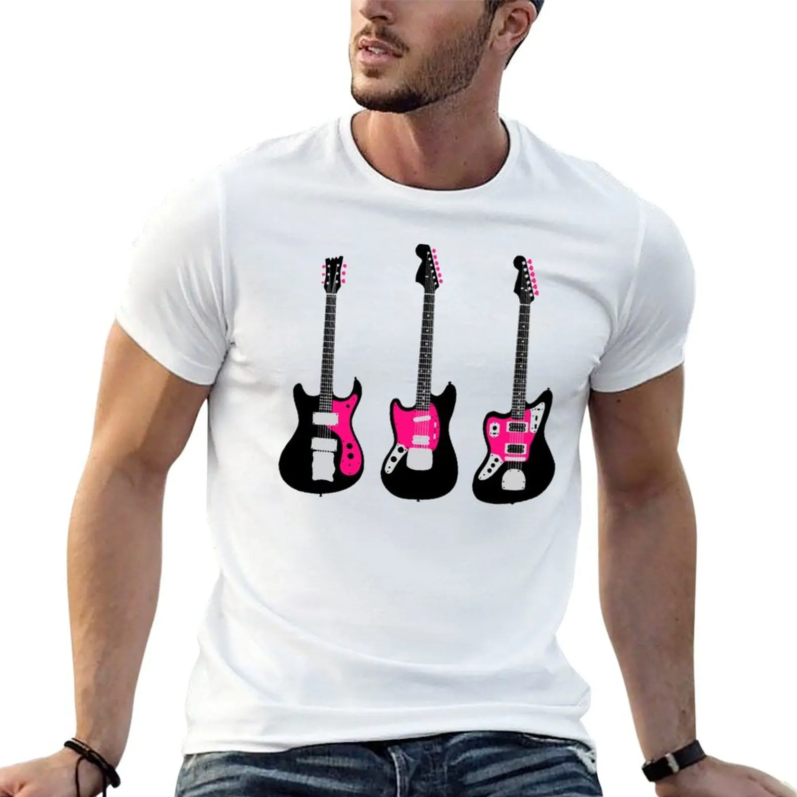 

Kurt Cobain Guitars! T-Shirt man t shirt cotton black cotton t-shirt plain for man package T-Shirt