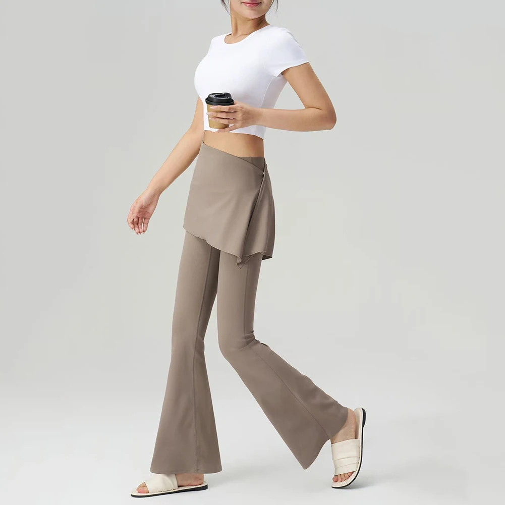 Women's Athletic Skirt Pants - High Waist Yoga Leggings with Built-in Shorts, Tummy Control Workout Wear for Gym