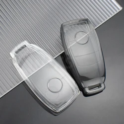 Transparent TPU Car Key Cover Case Shell Fob Bag For Mercedes Benz A C E S G Class GLC CLE CLA W177 W205 W213 W222 X167 AMG