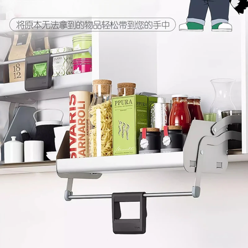 Shangxiabao kitchen hanging cabinet lifting basket storage drop-down cabinet antibacterial