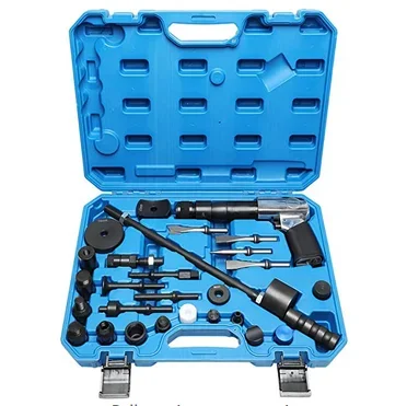 

Air Hammer Kit Flat Chisel with Indent Chisel Taper Punch Tail Pipe Cutter Tool Diesel Injector Extractor Adapters Set