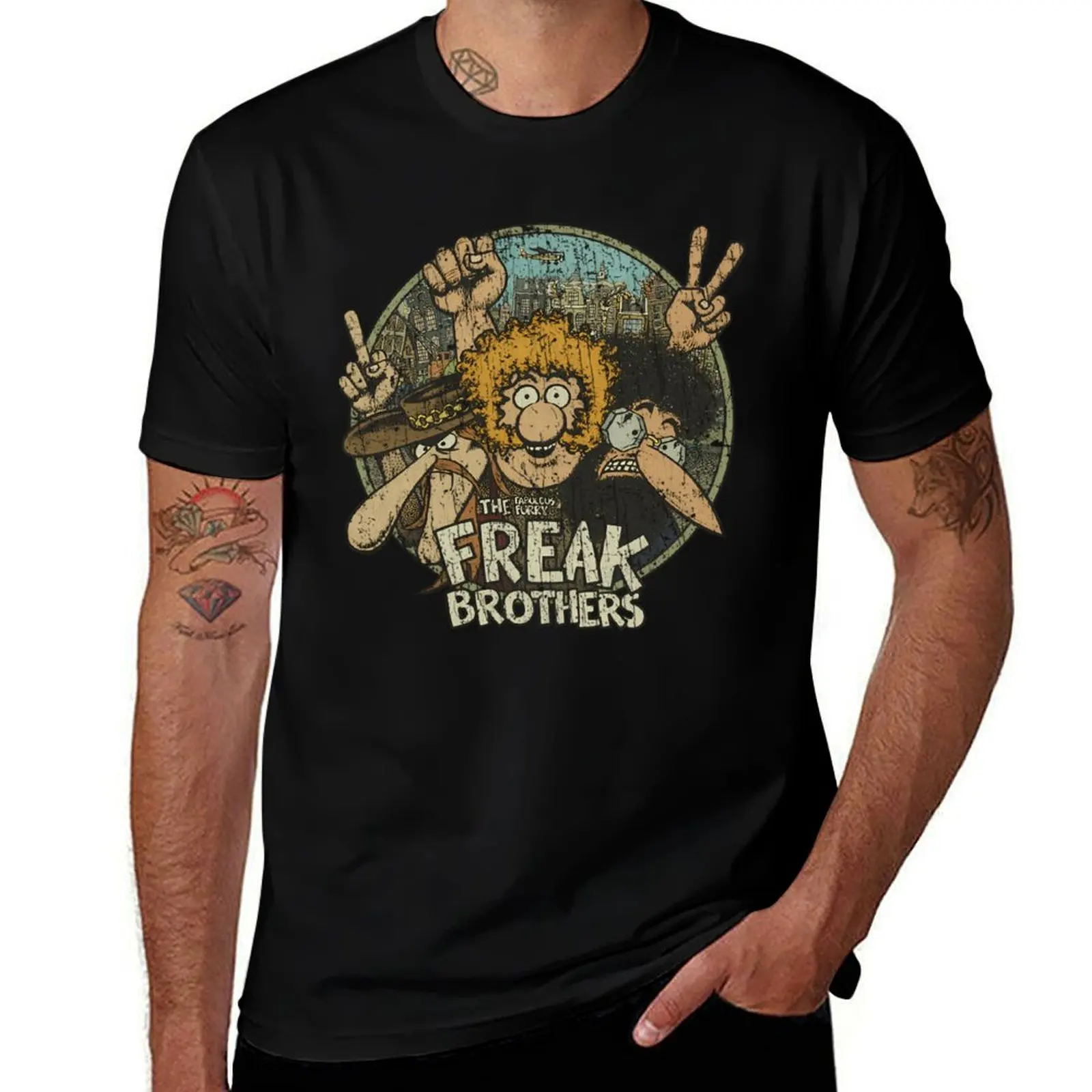 The Fabulous Furry Freak Brothers 1968 T-Shirt Aesthetic clothing Luxury man mens graphic t-shirts funny