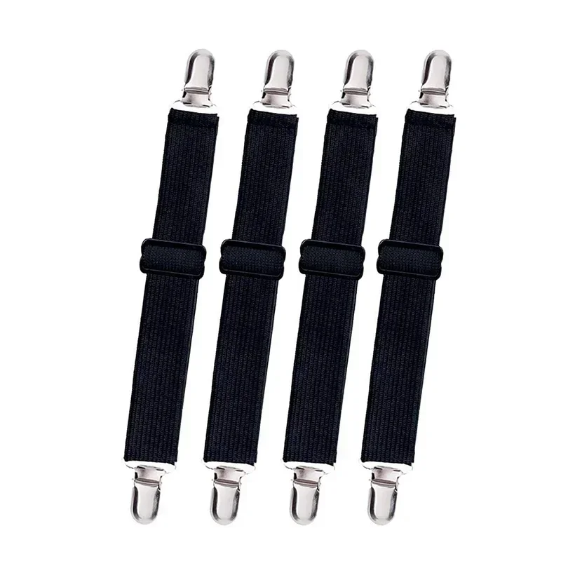 حزام ملاءة سرير قابل للتعديل غير قابل للانزلاق - مشبك مرن متعدد الوظائف لتثبيت أغطية المراتب بشكل آمن