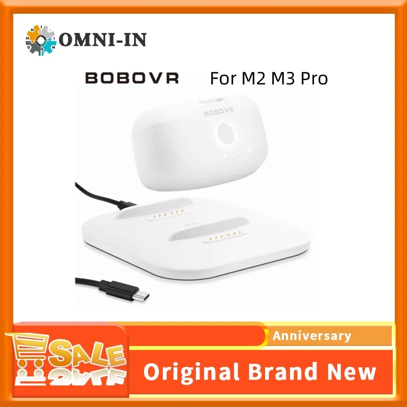 

BOBOVR Twin Charger Station/Dock for B2 Battery Pack for M2 Pro M3 Pro Strap Magnetically Supply Power to 2 B2 Battery Pack