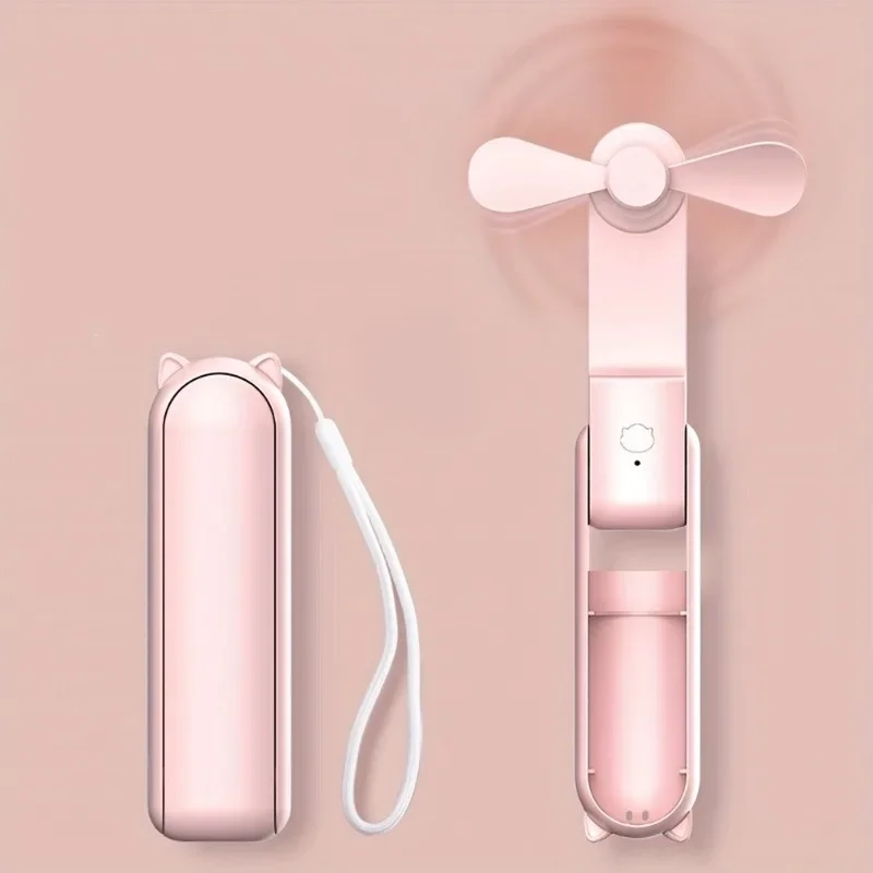 مروحة صغيرة محمولة جديدة 2 في 1 مع بنك طاقة، 1200 مللي أمبير، 48 ساعة تبديد حرارة طويل الأمد مناسبة للاستخدام المكتبي/الخارجي