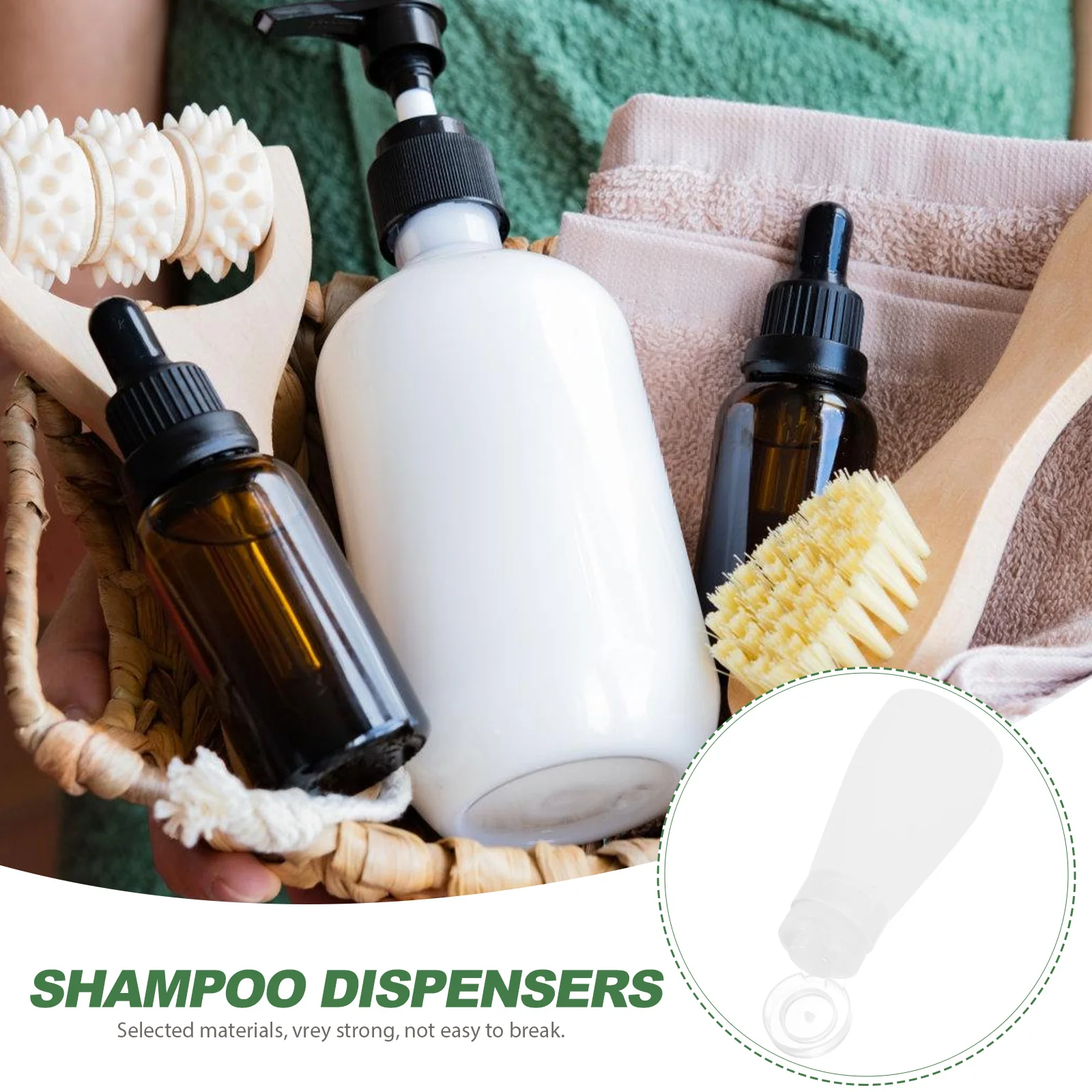 Contenedor de champú recargable, botellas de emulsión, loción, almacenamiento vacío, subenvase, seguro, duradero, portátil a prueba de fugas