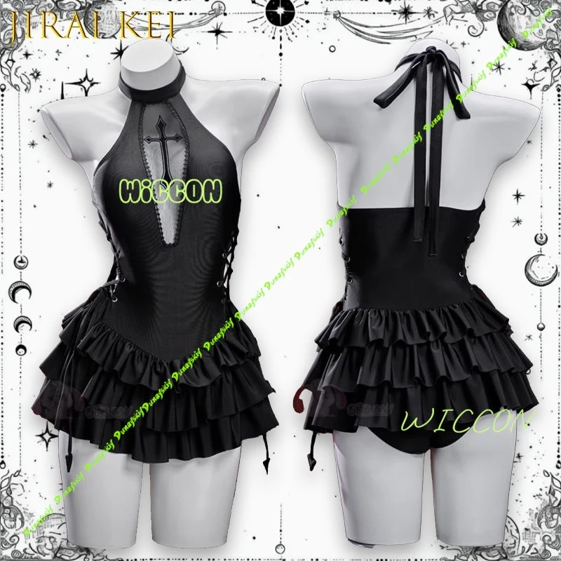 

Gothic One Piece Swimsuit Cosplay Costume Authentic Anime Outfit Holiday Special Edition Lolita Jirai Kei Sexy Swimsuit Party