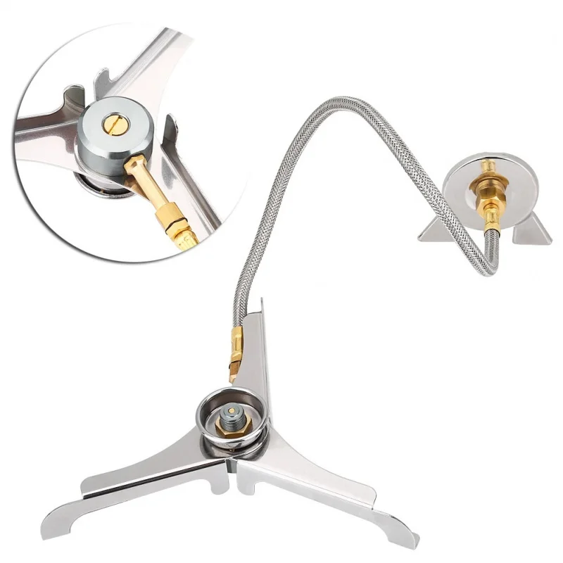 رأس موقد خارجي آمن ومريح للغاز المسطح إلى رأس تحويل خزان الغاز الطويل مع أنبوب ممتد محول ثلاثي قابل للطي #2