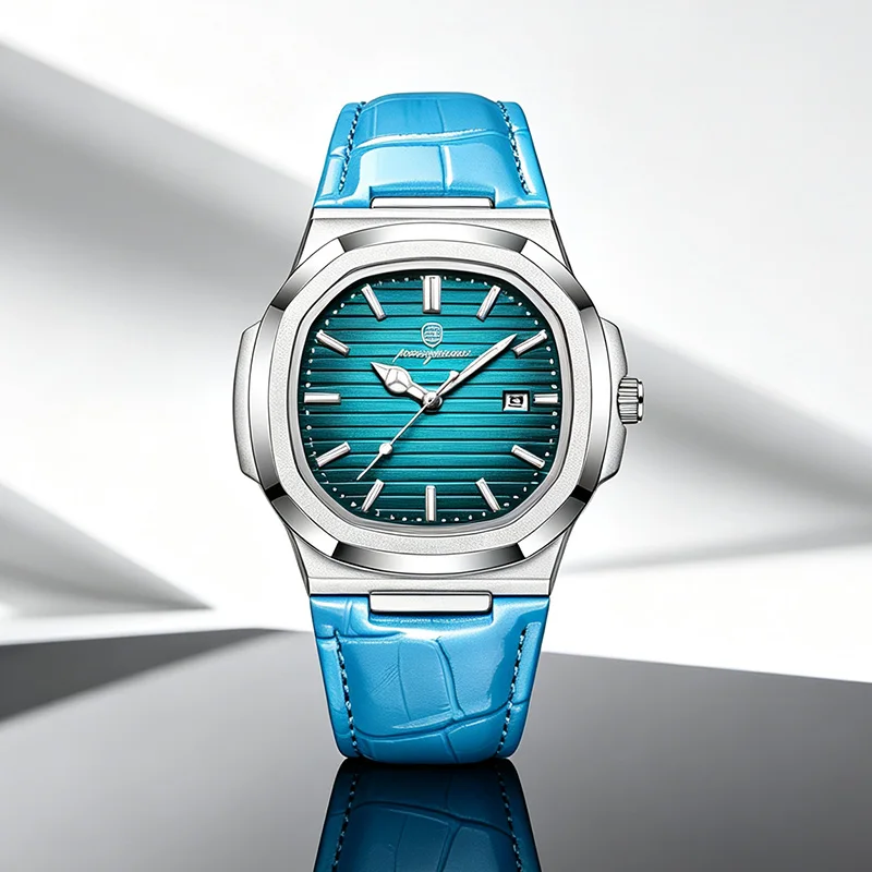 Paazomu Montre De Luxe En Cuir Pour Hommes, Montre-Bracelet à Quartz Militaire Sportive, ÉTanche, Avec Date, IdéAle Comme Cadeau, Montre DéContractéE Pour Homme, Reloj-image