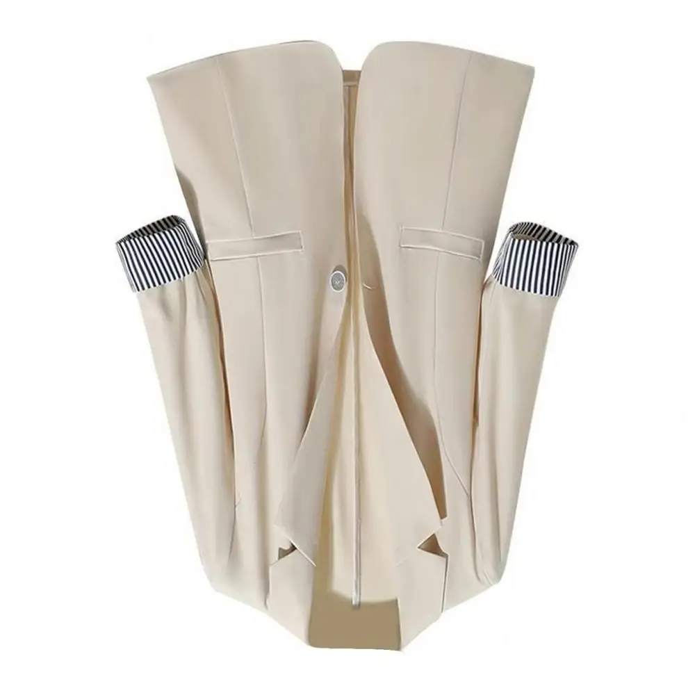 

Корейская версия, женский пиджак, осенний тонкий пиджак с рукавами 3/4, пуговицами, полосатый манжет, офисная куртка, приталенный пиджак, пиджак