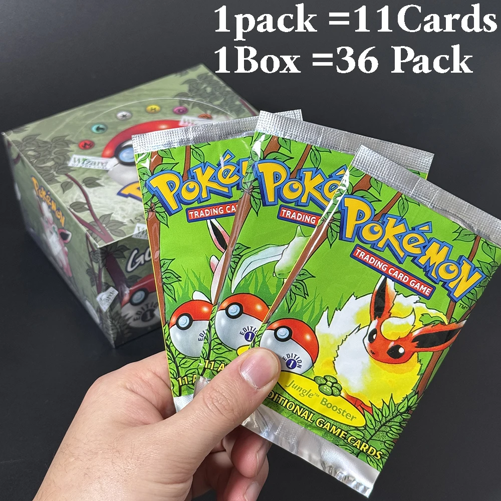 PKM Base Set Fossil Jungle Team Rocket Neo Destiny Booster Box 1999 2000 Year 1st Edition 1Box 36 Packs Proxy Game Cards Sealed