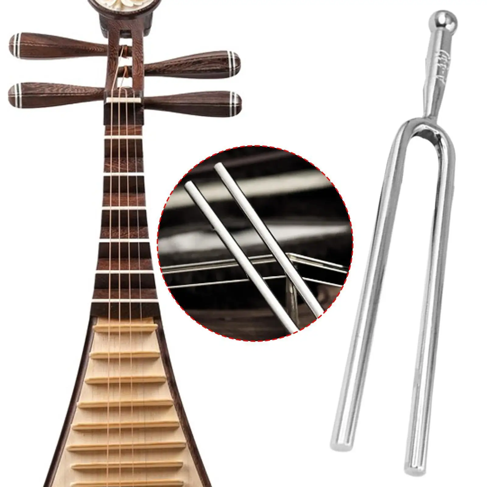 Tuning Fork Turner Mandolin Violin Portable Stainless Steel A to 440Hz Tuning Tool for Beginners Teaching Yoga Teacher Show