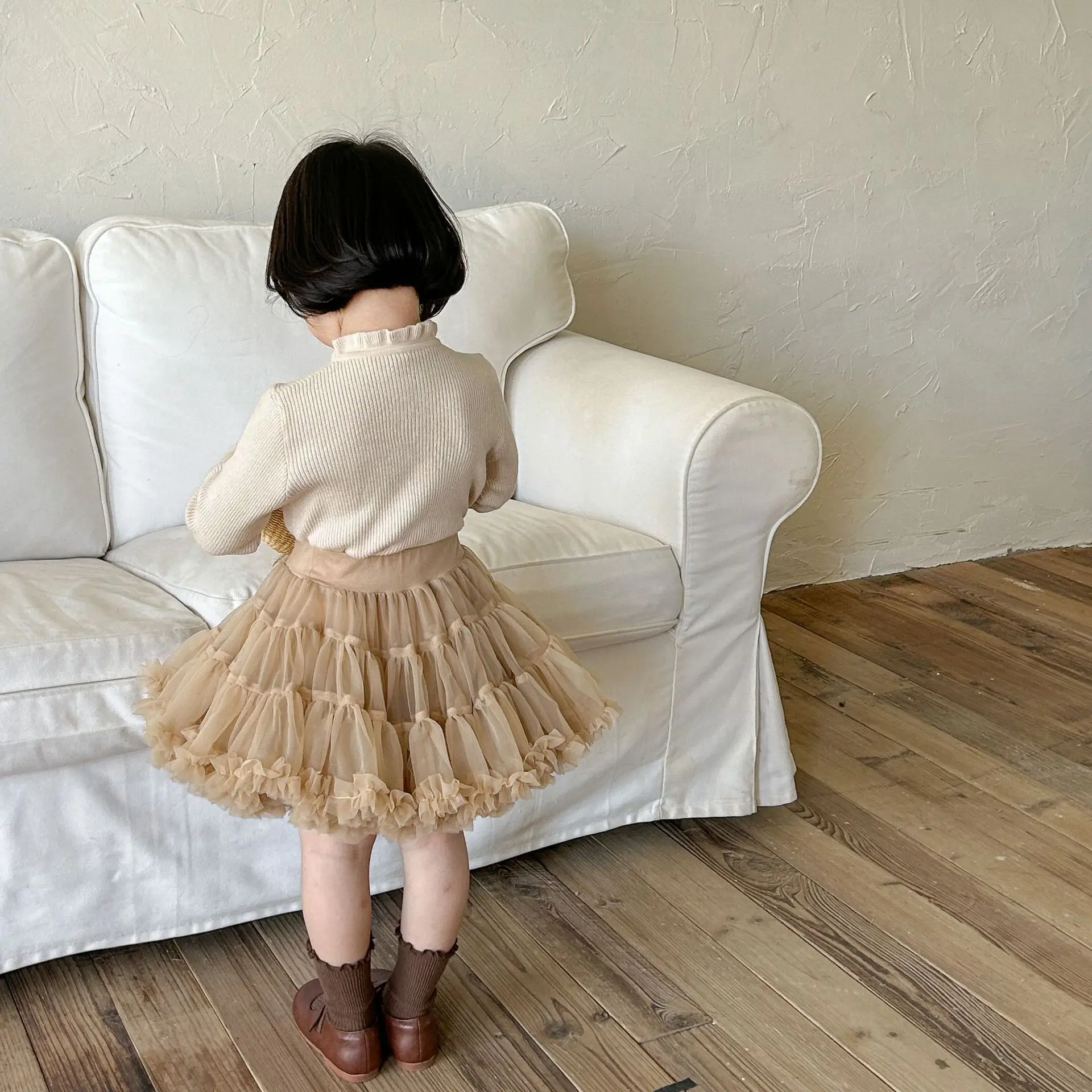 Children Tutu Skirt Girls 2023 New Fashionable Solid Color Princess Casual Simple New Fashionable Sweet Skirt for Baby Girls