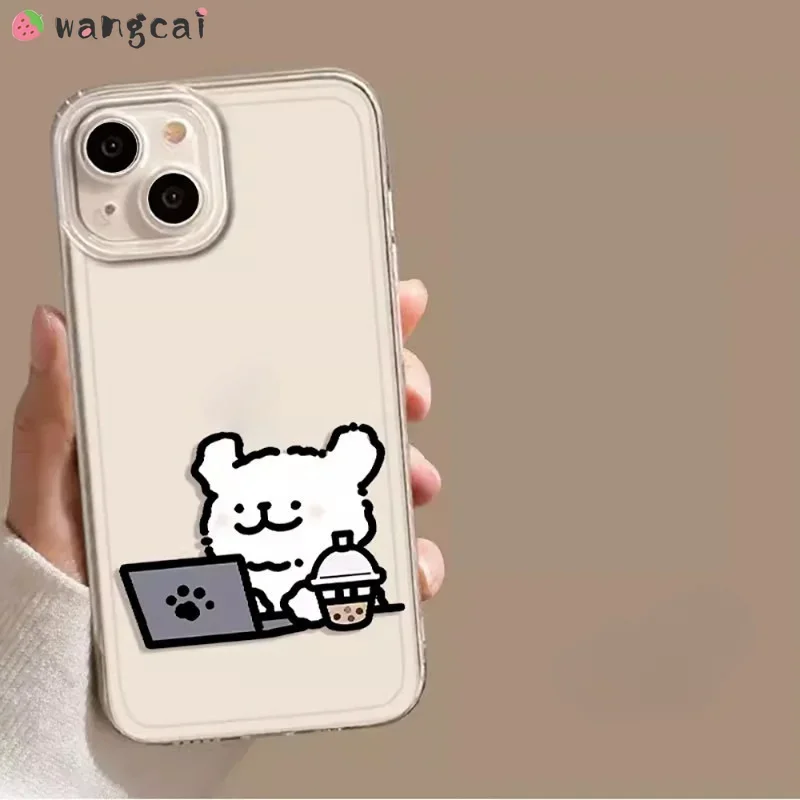 For Vivo Y28 4G Y38 Y03 4G Y18 Y200E V30 Lite Y22 Y22S Y35 Y27 4G V25E V20 SE Phone Case Transparent Cute Dog Soft Cover