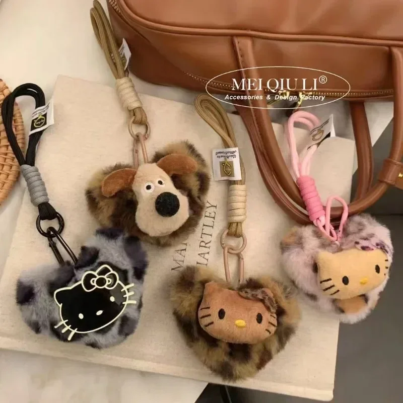 

Sweet Hello Kitty Anime MINISO Ins Print Bag Pendant Cute Cartoon Kt Cat Keychain Accessories Lovely Doll Gifts for Girls