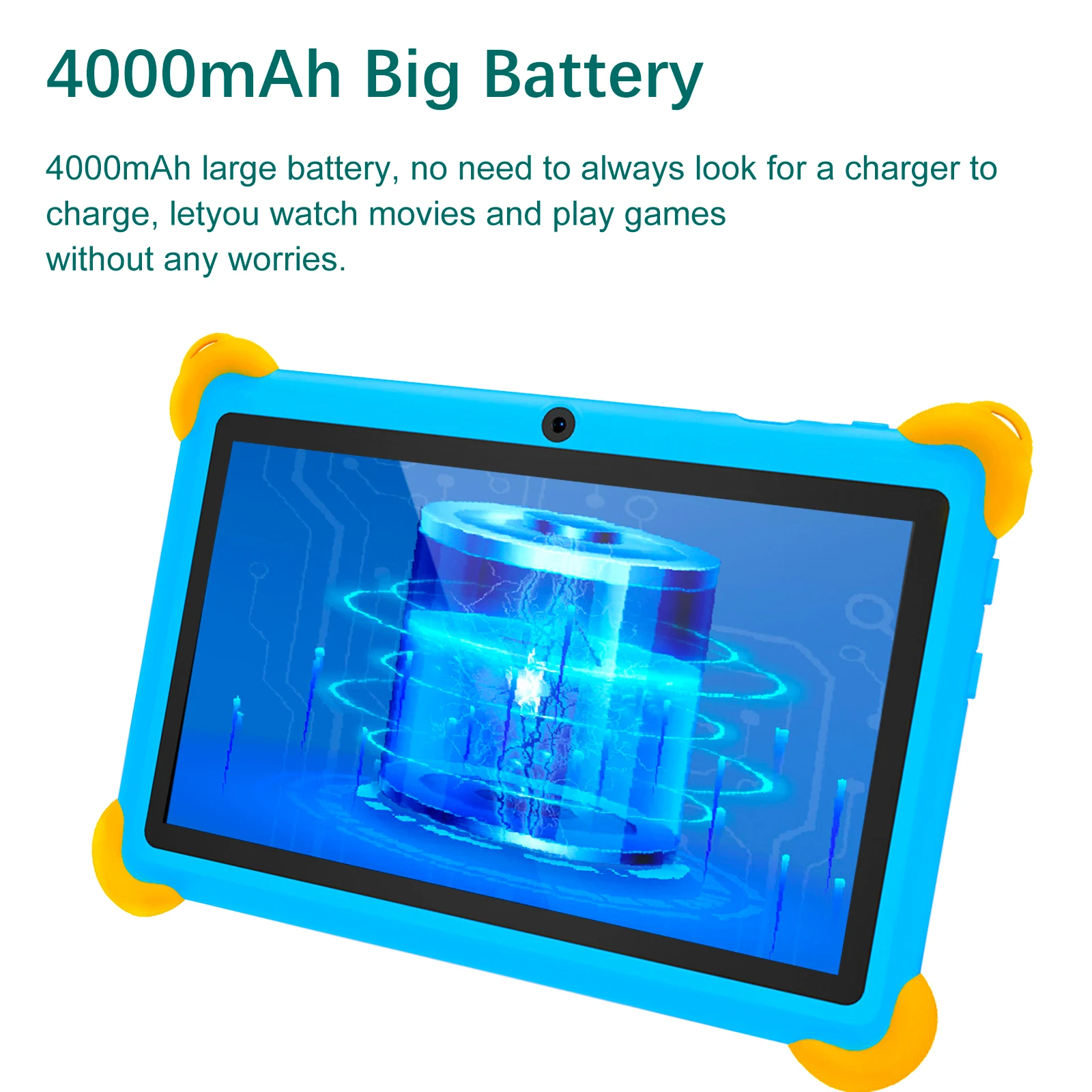 7-calowy tablet dla dzieci 5G Android do nauki, gier, z odpornym na uszkodzenia etui, procesor Quad Core, 4GB RAM + 64GB ROM, najlepszy prezent dla dzieci.