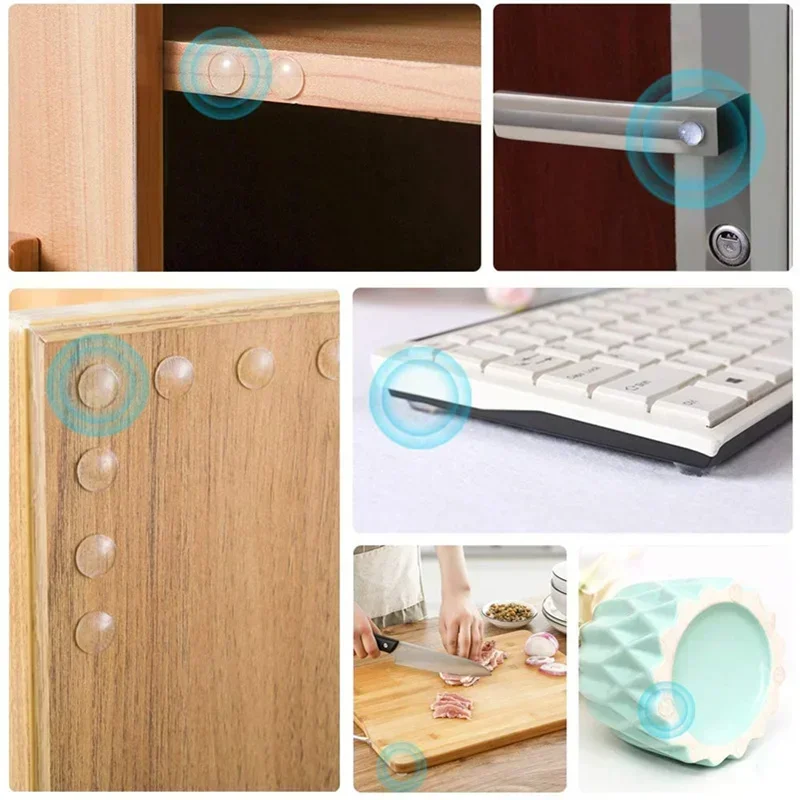 سدادة باب ذاتية اللصق، مثبط مطاطي، مصدات خزانة عازلة، وسادات أثاث من السيليكون، وسادات واقية، توقف الباب الشفاف